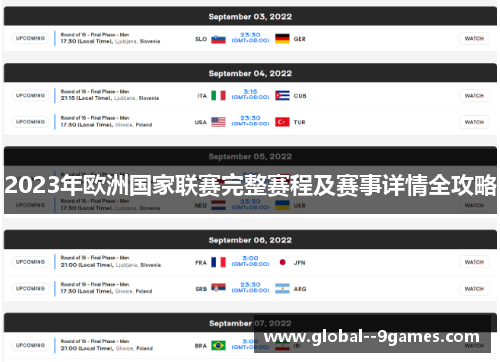 2023年欧洲国家联赛完整赛程及赛事详情全攻略